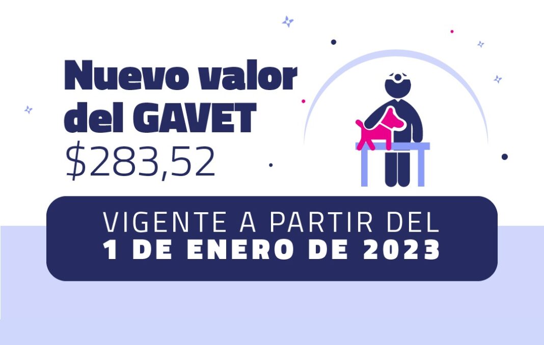 Nuevo valor del GAVET a partir del 1 de enero.