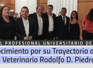 Reconocimiento al Dr. Rodolfo Piedrabuena en la Cena del Profesional Universitario de FEPUBA